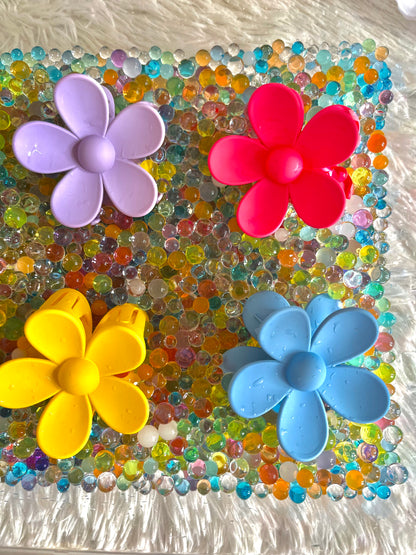 Large Pop Frosted Hair Claw Flower Hair Clips Matte Texture Hair Accessory For Women