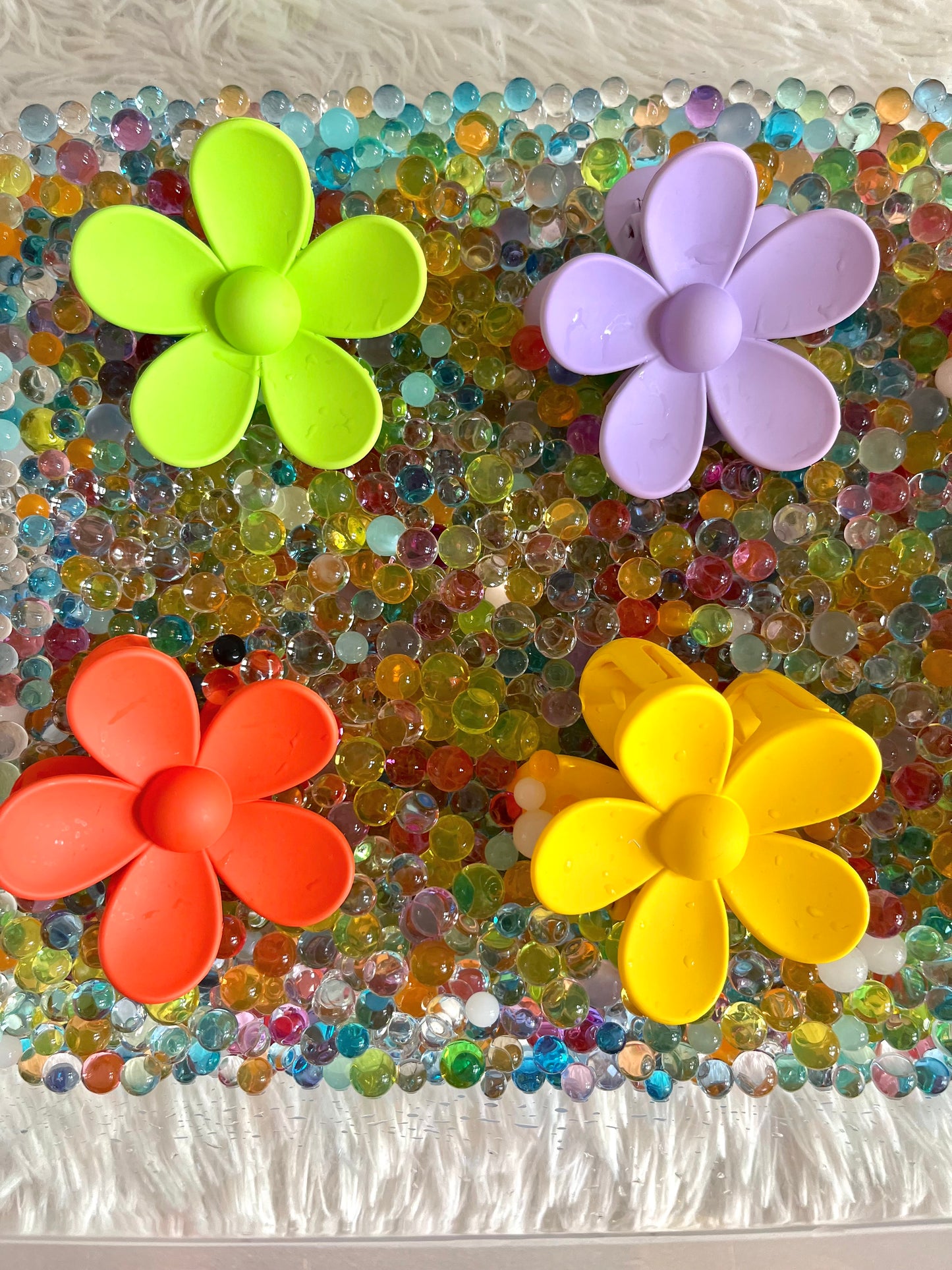 Large Pop Frosted Hair Claw Flower Hair Clips Matte Texture Hair Accessory For Women